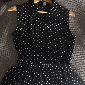 Alfani black and white polka dot dress size 4.